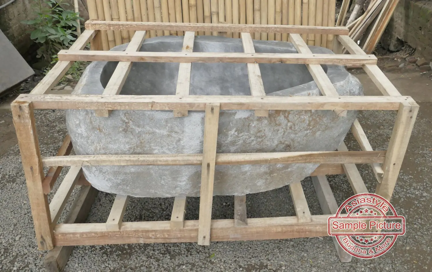  Product image 2 of the product “Riverstone basin, natural surface, polished inside. Dia approx 111-120. Height 51-60 ”